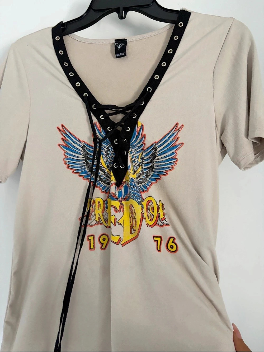 Graphic Lace-Up Tee